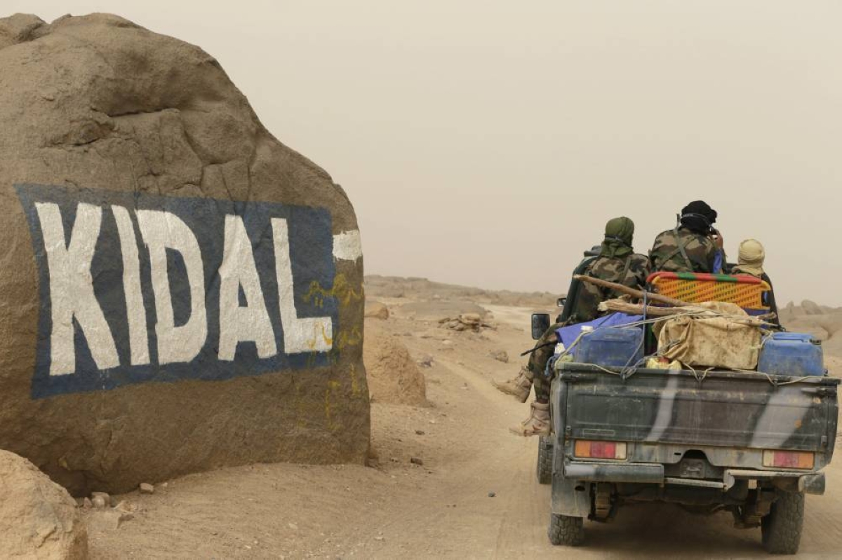 Malian soldiers arriving in Kidal in northern Mali in 2013