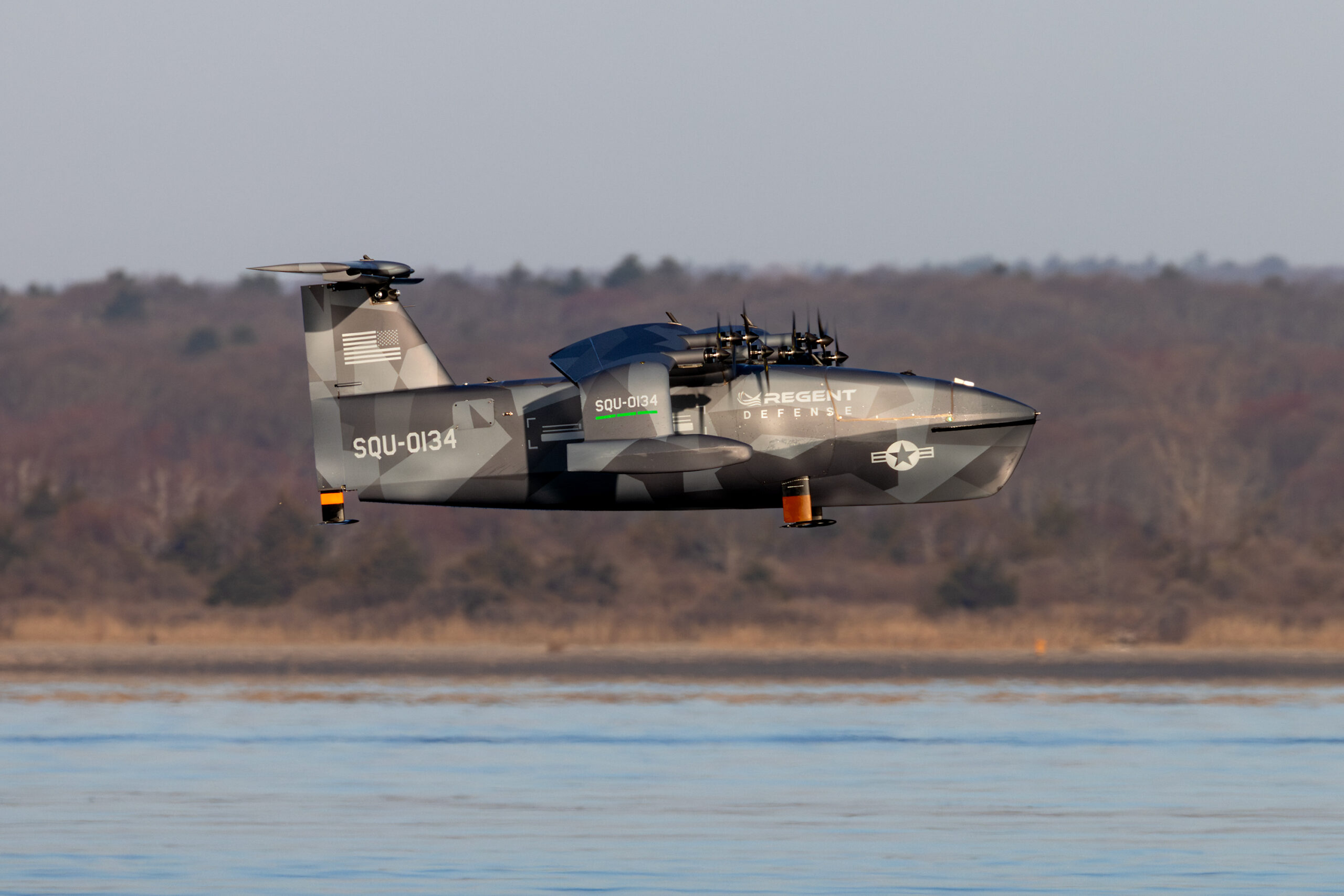 REGENT Squire Seaglider USA-V moving at high speed over blue water autonomous defense drone