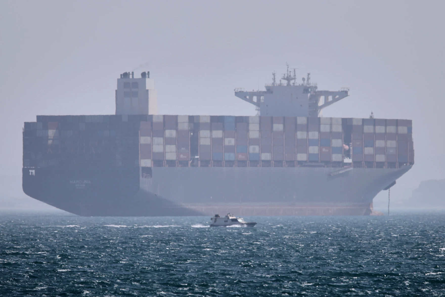 Cargo ship at anchor in the Strait of Hormuz off Bandar Abbas, Iran, 2 May 2026, as tensions rise over Iranian blockade. Photo: Amirhosein Khorgooi / AP / ISNA